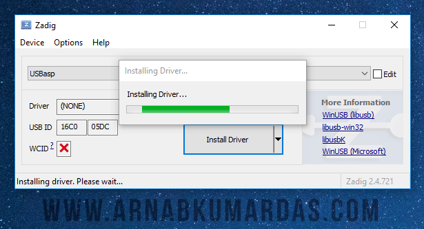 Zadig USBasp Driver Installation