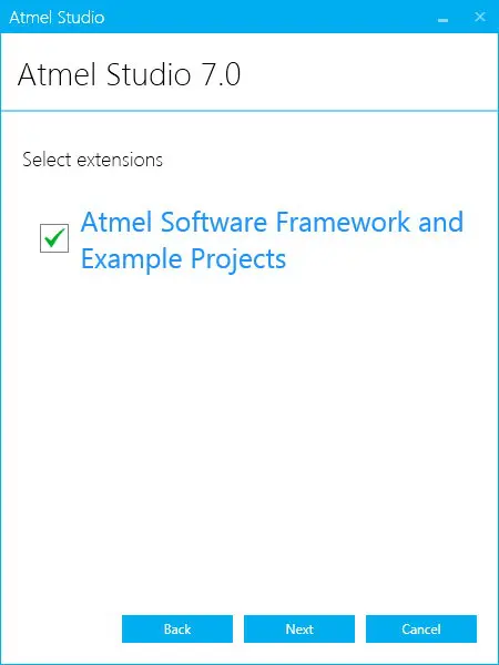 Atmel Studio Example Project Selection